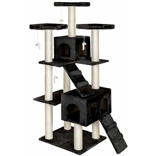 Cat tree scratching post Knuti - cat scratching post, cat tower, scratching post - black - black