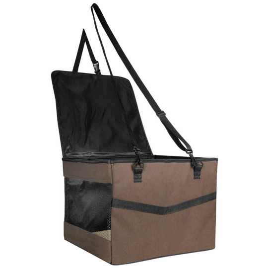 Pet Car Carrier Brown Folding Travel Carry Seat Small Dog Puppy Bag Foldable