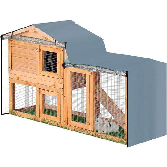 210D Oxford Cloth Animal Cover, Outdoor Waterproof and Harmful Light Animal Cover, Foldable Dust Cage Protector with Zipper Gray 147x52x86cm - Muff