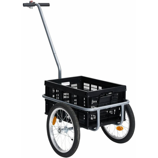 Bicycle Cargo Trailer with 50 l Foldable Transportbox Black 150 kg Vidaxl Black