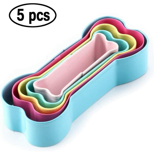 Cookie Headdress Dog Bone Shape Set, Colorful bpa Free bpa Free Dog Shaped Dog Bone Stainless Steel 5 in 1