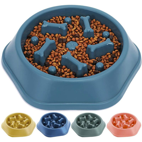 Slow Feeder Dog Bowl No Choking Slow Feeder Bloat Stop Dog Food Water Bowl with Funny Pattern