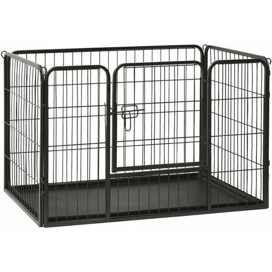 Puppy Playpen Steel 93x63x61cm - Black