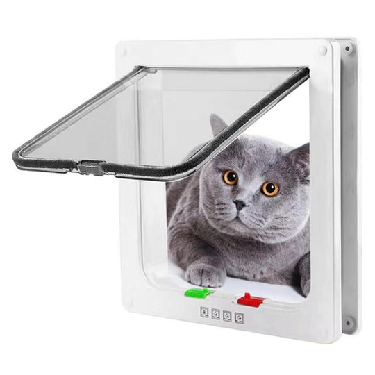 Position Cat Flap Cat Flap Tunnel Cutout Cover Dog Cat Flap Cat Door with Lock Small Pet Cat Flaps Cat Mate Lockable Easy Install White 20x19x5cm