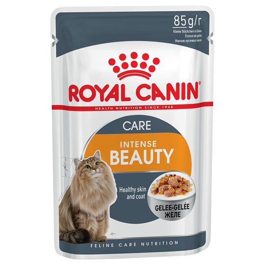 Royal Canin Hair & Skin Care - Complementary: Royal Canin Wet Intense Beauty in Jelly (12 x 85g)