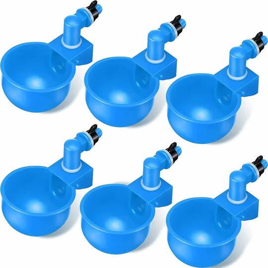 12pcs Automatic Poultry Drinking Bowl For Chicken Duck Plastic Chicken Drinking Cup Poultry Water Dispenser Blue