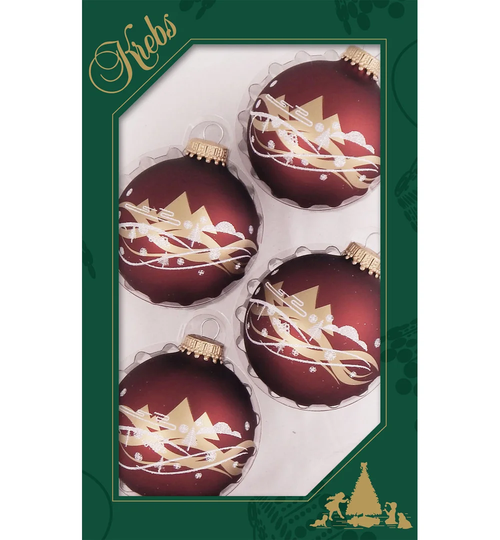 Set of 4 Alps Panorama Christmas Baubles