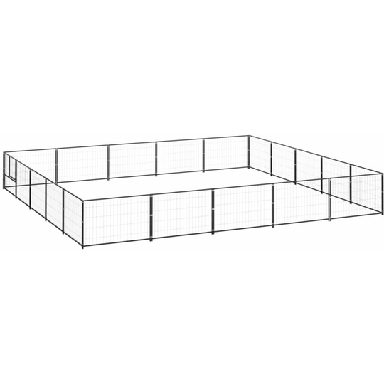 Dog Kennel Black 25 m² Steel Vidaxl Black