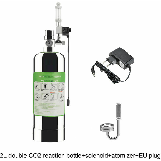 W00-100-4L, Carbon dioxide generator cylinder (single stainless steel + solenoid valve + 7CM atomizer) 2L double version, European standard