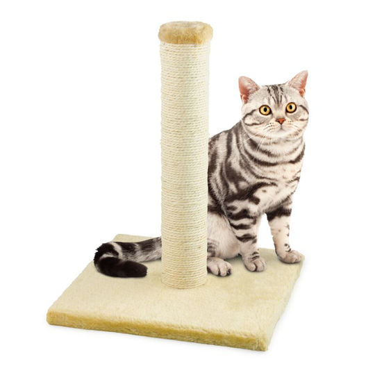 Small Beige Cat Scratching Post Kitten Tree Activity Scratcher Sisal Tower - Beige - KCT