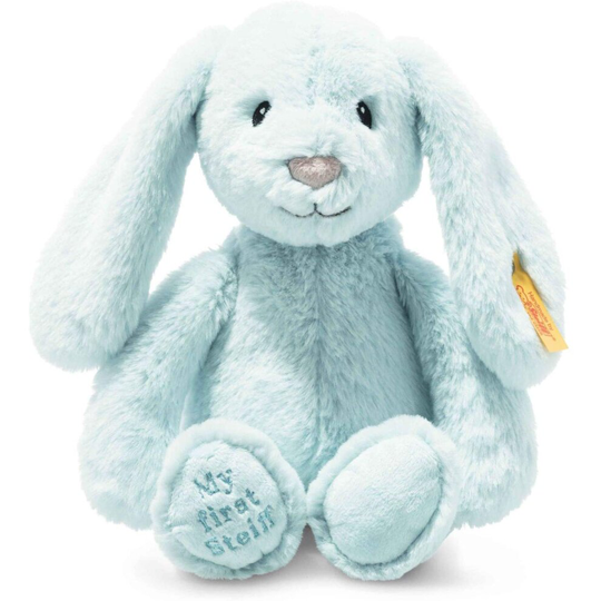 Official Steiff Soft Cuddly Friends My First Steiff Blue Hoppie Rabbit