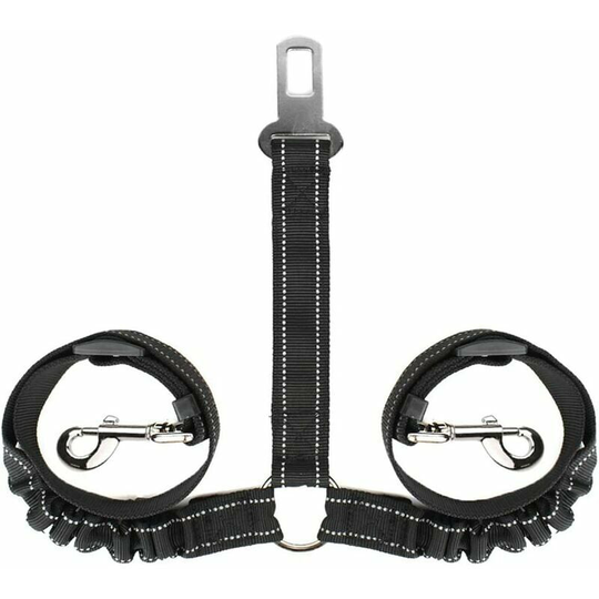Dog belt cart, double-layer adjustable pet car safety belt, double-layer dog coupler, elastic conductor separator, reflective belt, double-layer pet