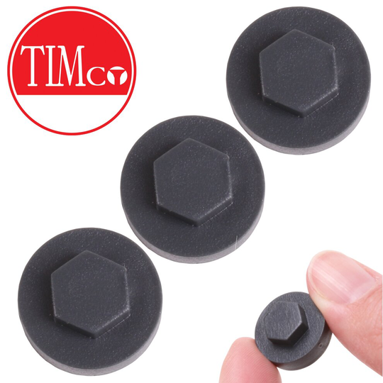 25x PACK DARK GREY HEX COVER CAPS