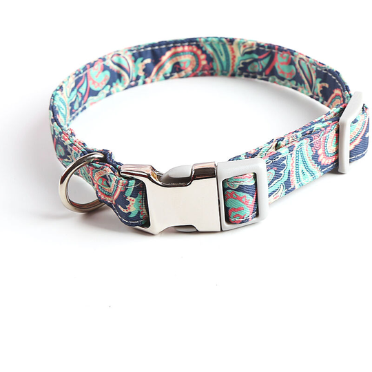 Dog Collar Leash Knot Cotton Girl Dog Collar Safety Strap Metal Clasp Adjustable Dog Collar