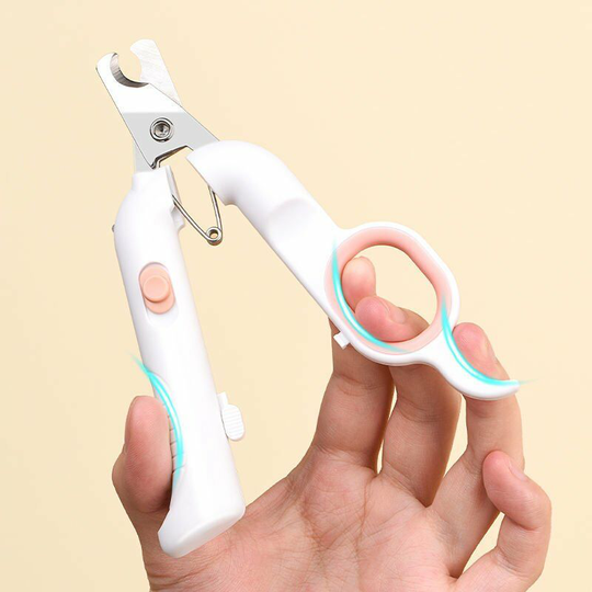 Perle Rare - Claw Scissors for Dogs Cats with Claw File | Professional claw grinder with led and uv light | Unique stainless steel nail clipper with