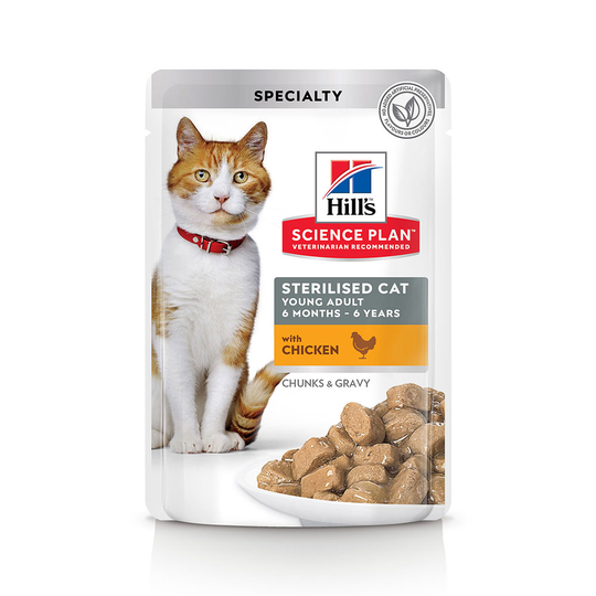 Hill's Science Plan Sterilised Cat Young Adult - Saver Pack: Chicken 48 x 85g