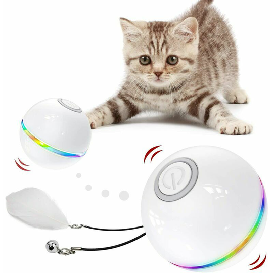 Cat Toys for Indoor Cats, Interactive Cat Ball with LED Light Cat Toys
