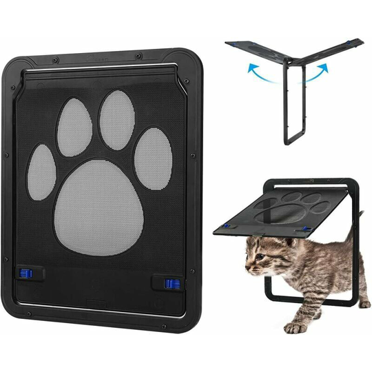 Automatic Magnetic Cat Door with Tunnel Lock for Kitten Small Dog Garage Indoor Garden