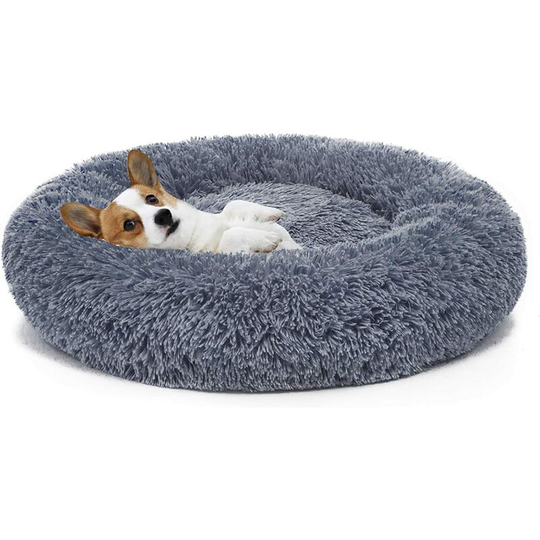 Orthopedic Dog Bed Comfortable Donut Cuddler Round Dog Bed Ultra Soft Washable Dog and Cat Cushion Bed (60cm,blue) - Langray