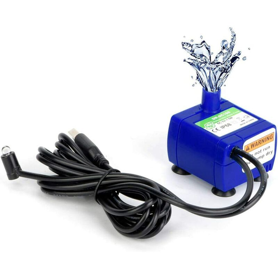 2.4 Liter Pet Fountain Submersible Water Pump with led Light with 5.9ft Power Cable, Replacement Cat Fountain with Pump Thsinde