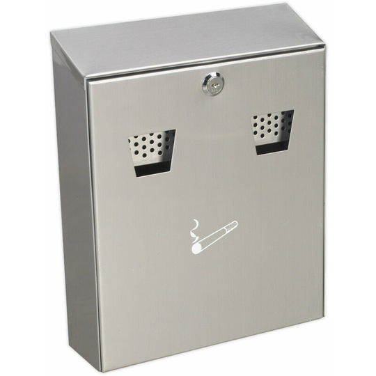 Loops - Wall Mounted Cigarette Bin - Stainless Steel - Commercial Building Litter Bin