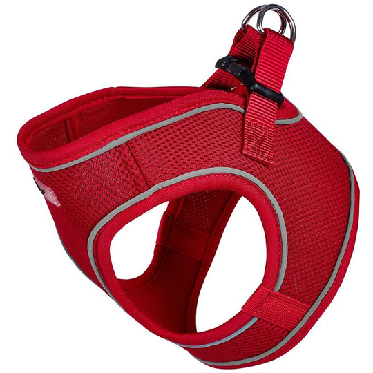 Adjustable Dog Puppy Pet Fabric Harness Soft Comfortable Mesh Vest Breathable - Red - X-Small