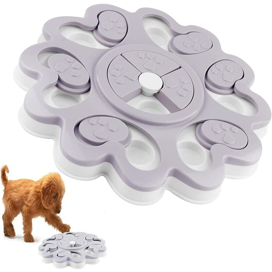 Dog Training Games Feeder, Dog Puzzle Feeder Toy, iq Dog Training Games Feeder, Treat Dispenser (Grey) - Muff