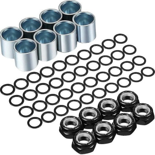 56pcs Skateboard Truck Hardware Kit Skateboard Spacers Axle Nuts Thsinde