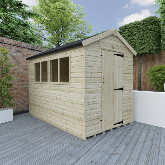Tiger 6 ft. W x 10 ft. D Solid Wood Shiplap Apex Garden Shed