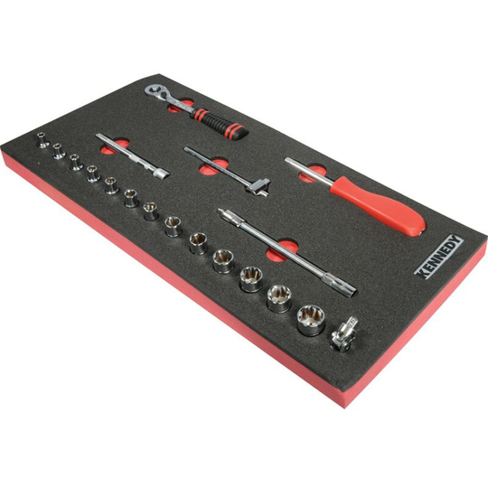 Kennedy-pro - 19 Piece Side Drive Ken-Grip 1/4' Square Drive Metric Socket Set in