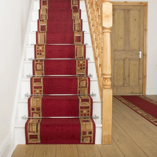 Almendarez Looped Red Stair Runner