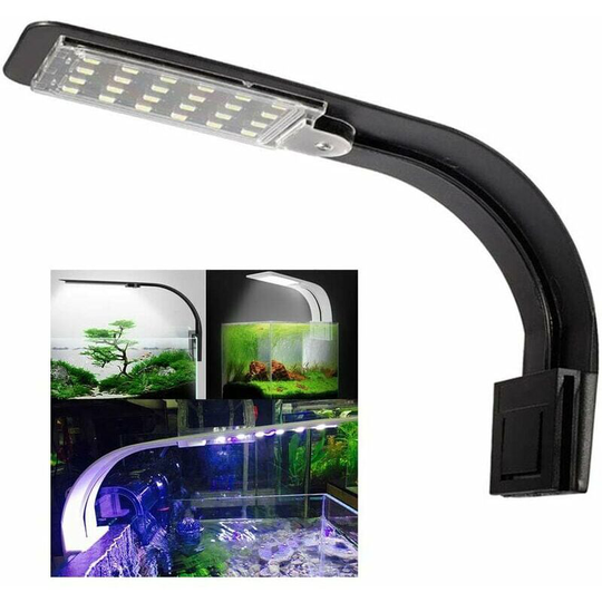 Aquarium led Lamp White and Blue Nano Clip Lamp for Fish Plants 23-50cm-W - Thsinde