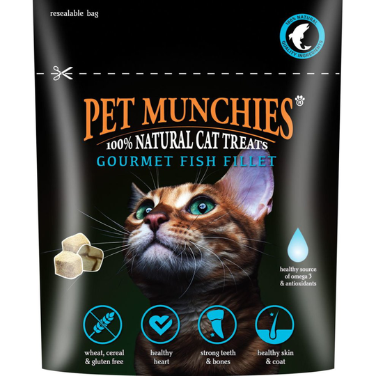 Pet Munchies 100% Gourmet Fish Fillet Natural Cat Treats 10g (Pack of 8)