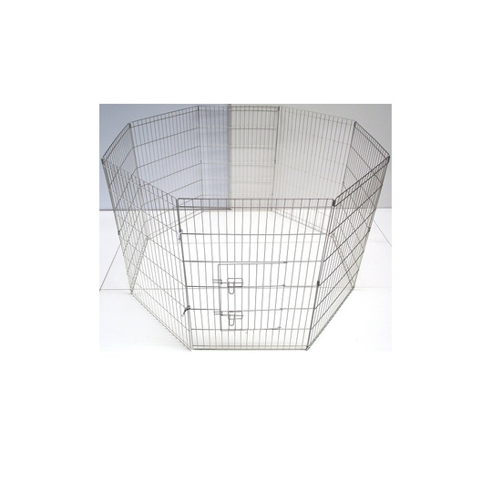 (XX-Large) Puppy Play Pen Pet Enclosure - Silver
