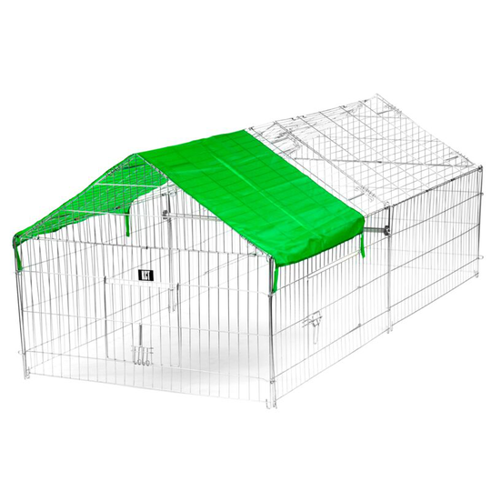 Large Apex Enclosed Roof Metal Pet Playpen Run for Dogs, Cats, Rabbits, Chickens and More