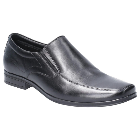 (12 UK, Black) Hush Puppies Mens Billy Slip On Leather Shoe