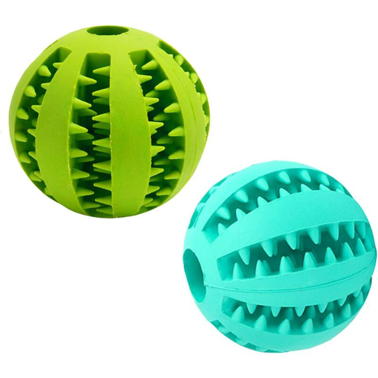 Toy Dog Ball, 2 Balls of Non-Toxic Rubber Treats, Dog Ball To Clean Teeth And Games Puppy, Ball Games for Dogs and Cats Small and Medium Size