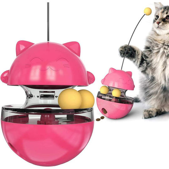 OurPets IQ Treat Ball-Adjustable Cat Treat Cat Ball and Treat Dispensing Cat Toys(Slow Feeder,Cat Enrichment Toys,Use with Food Or Treats,Pet
