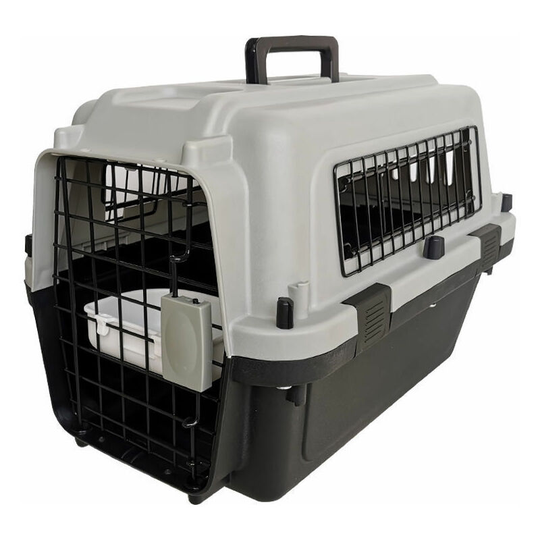 International Aviation Standard Pet Air Box Cat Cage Dog Cage Checked Carrying Case Outgoing Metal Window 48 * 30 * 34cm