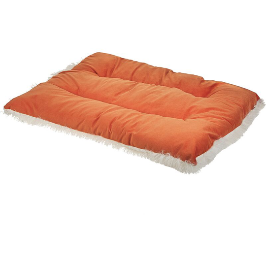 Modern Plush Pet Dog Bed Velvet Polyester with Tassels 70 x 55 cm Orange Ergani - Orange