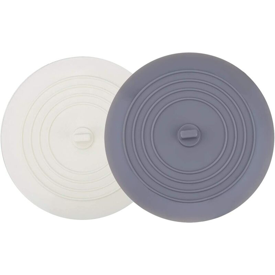Monly - 2 Pack Tub Stopper, 6 Inch Large Silicone Drain Plug Hair Stopper Flat Suction Lid for Kitchen, Bathroom and Laundry