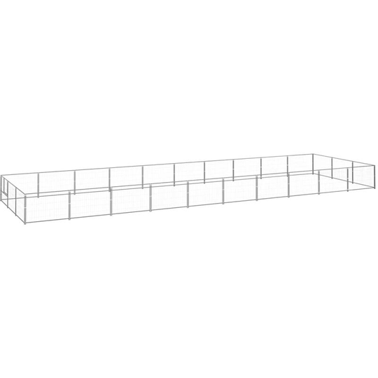 Dog Kennel Silver 30 m² Steel Vidaxl Silver