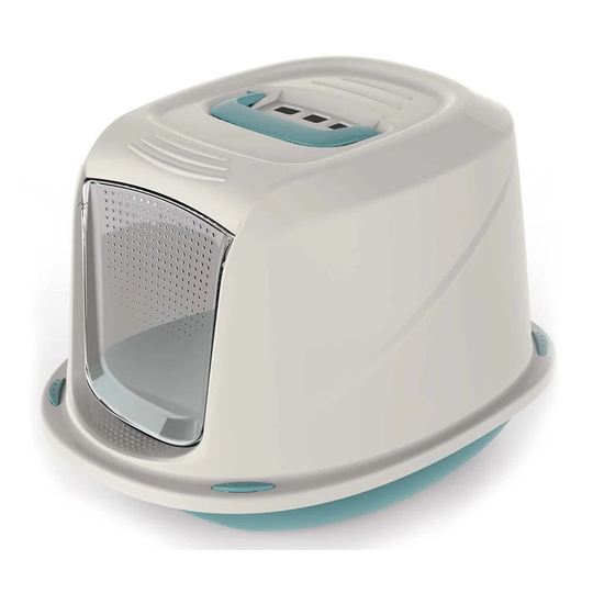 Cat Hooded Litter Tray Blue Medium Kitten Toilet Enclosed Box Pan Loo Filter Flap Door