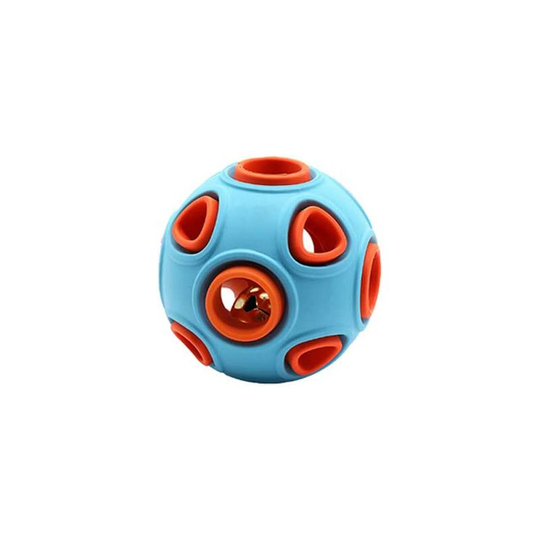 Dog Ball, Interactive Dog Toy with Ring Bell Toys Rubber Dog Balls Bouncing Ball Pet Game (s, Blue + Orange)