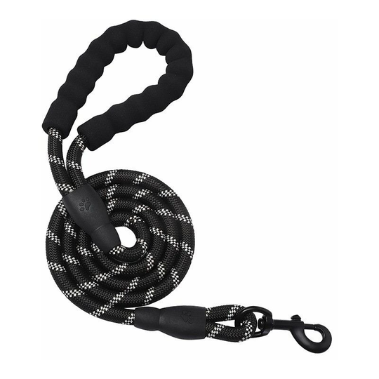High Quality 150cm Adjustable and Reflective Nylon Dog Leash for Large or Medium Sized Dogs for Running, Jogging, Hiking (Black a+)