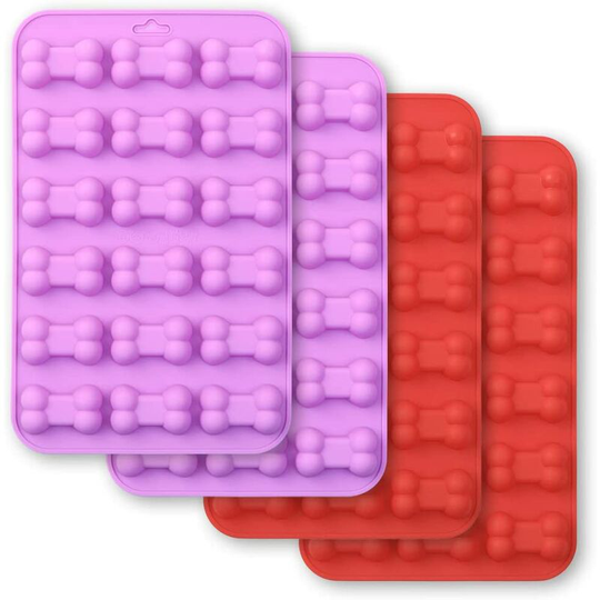 Perle Rare - Bone Shape Silicone Molds, 18 Cavities Food Grade, for Chocolate, Candy, Cake, Pudding, Jelly, Dog Treats. 4 rooms