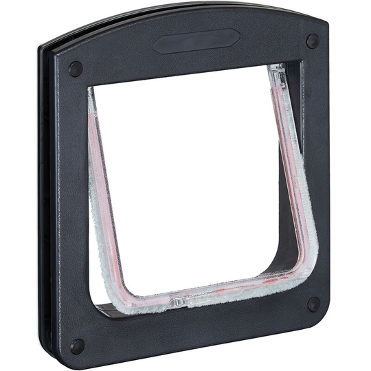 Pet Door, 4-Way Flap for Cats & Small Dogs, Magnetic, Lockable, h x d 22x20 cm, Various Colours - Relaxdays