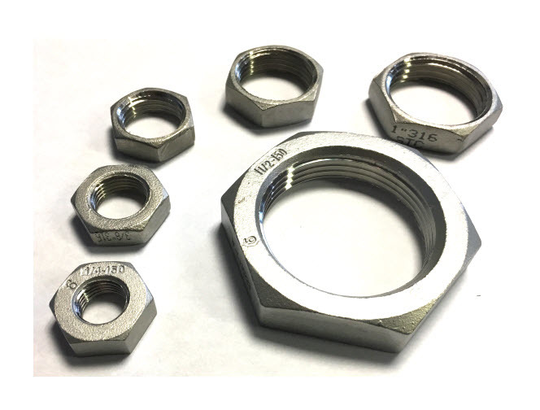 BSP 1/2' Hexagon Lock Nut / Back Nut T316 (A4) Marine Grade Stainless Steel - Parallel Threads (BSPP / G Thread)