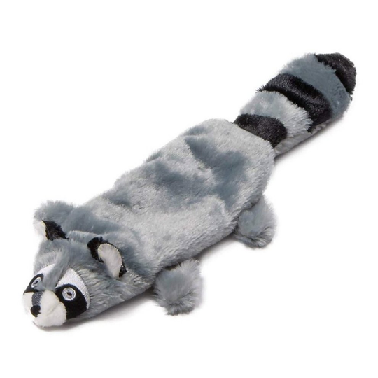 Animate Raccoon Flat Friend Plush Dog Toy