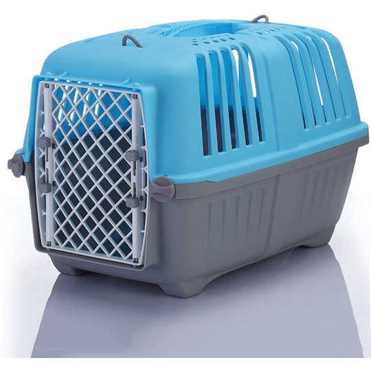 Pet Airline Check-in Travel Crate Outdoor Dog Crate 360 Degree Ventilation 21inch Blue-Large size